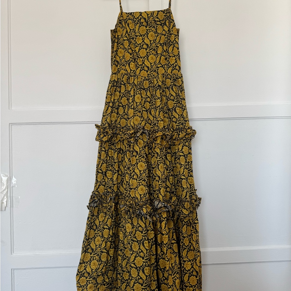 NICHOLAS Yellow and Black Floral Midi Dress - Picture 4 of 4